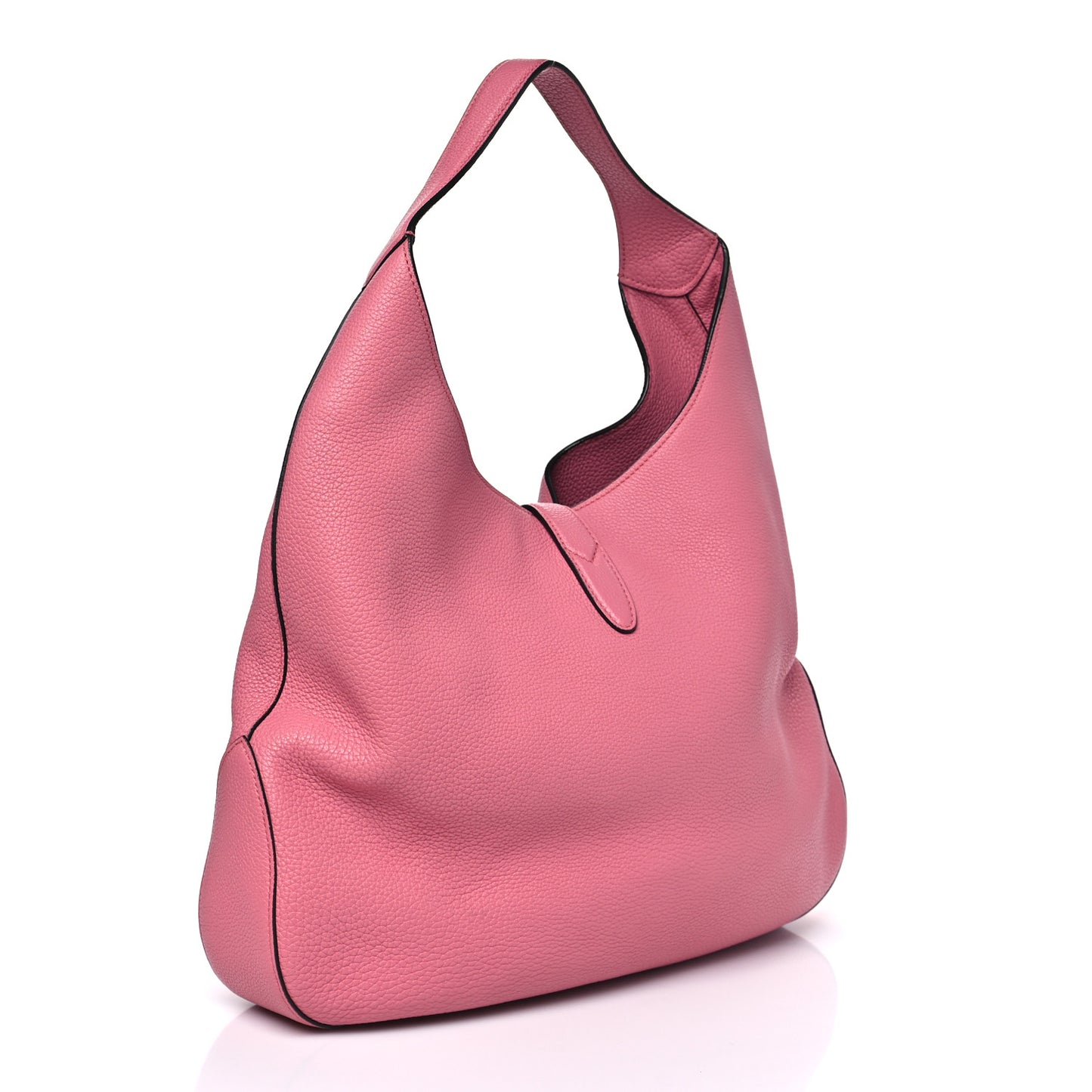 Soft Grained Calfskin Large Jackie Hobo Glossy Pink