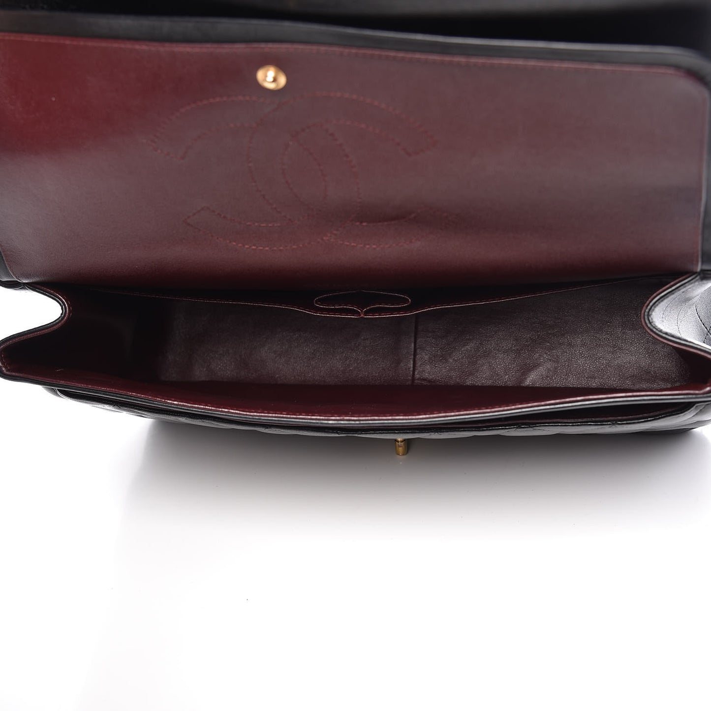 Lambskin Quilted Maxi Double Flap Black