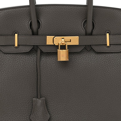 Hermes Taurillon Clemence Birkin 30 Etain 8 of 12