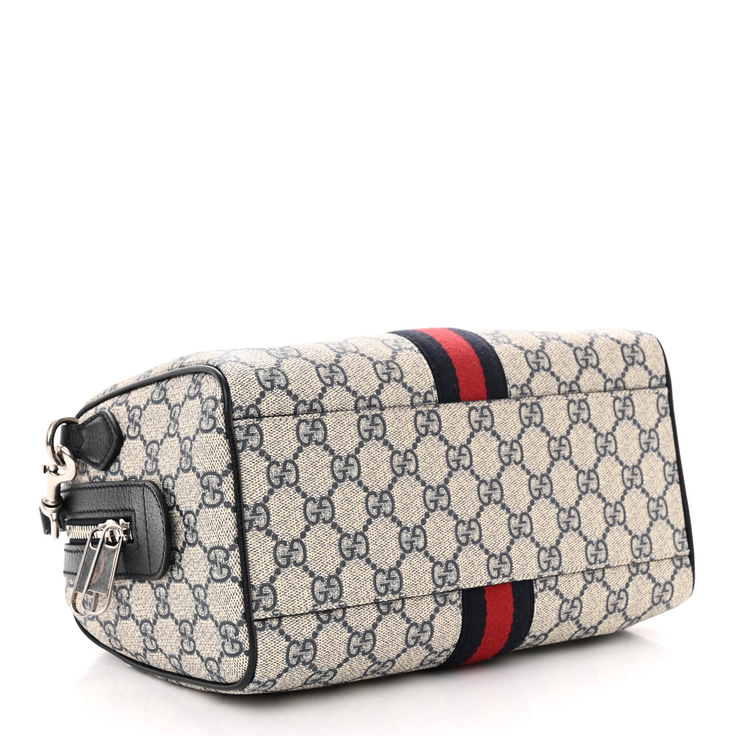 Gucci GG Supreme Monogram Web Small Ophidia Top Handle Bag Beige Blue 4 of 9