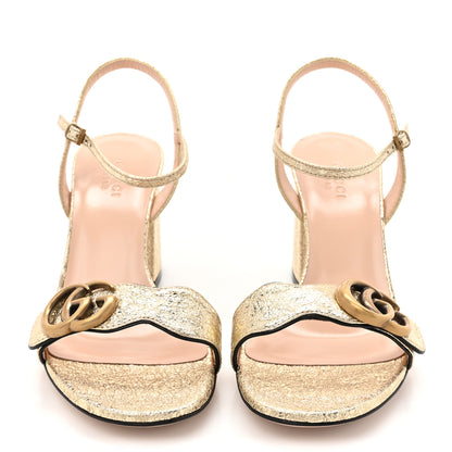 Gucci Galassia GG Marmont Ankle Wrap 75mm Sandals 36.5 Platino 3 of 10