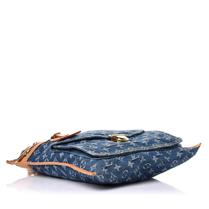 Louis Vuitton Monogram Denim Sac Plat Blue 3 of 10