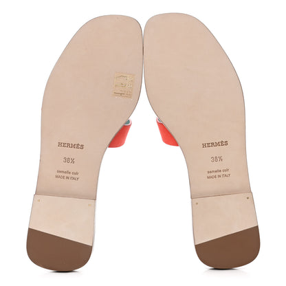 Hermes Suede Goatskin Oran Sandals 38.5 Rose Sorbet 6 of 9
