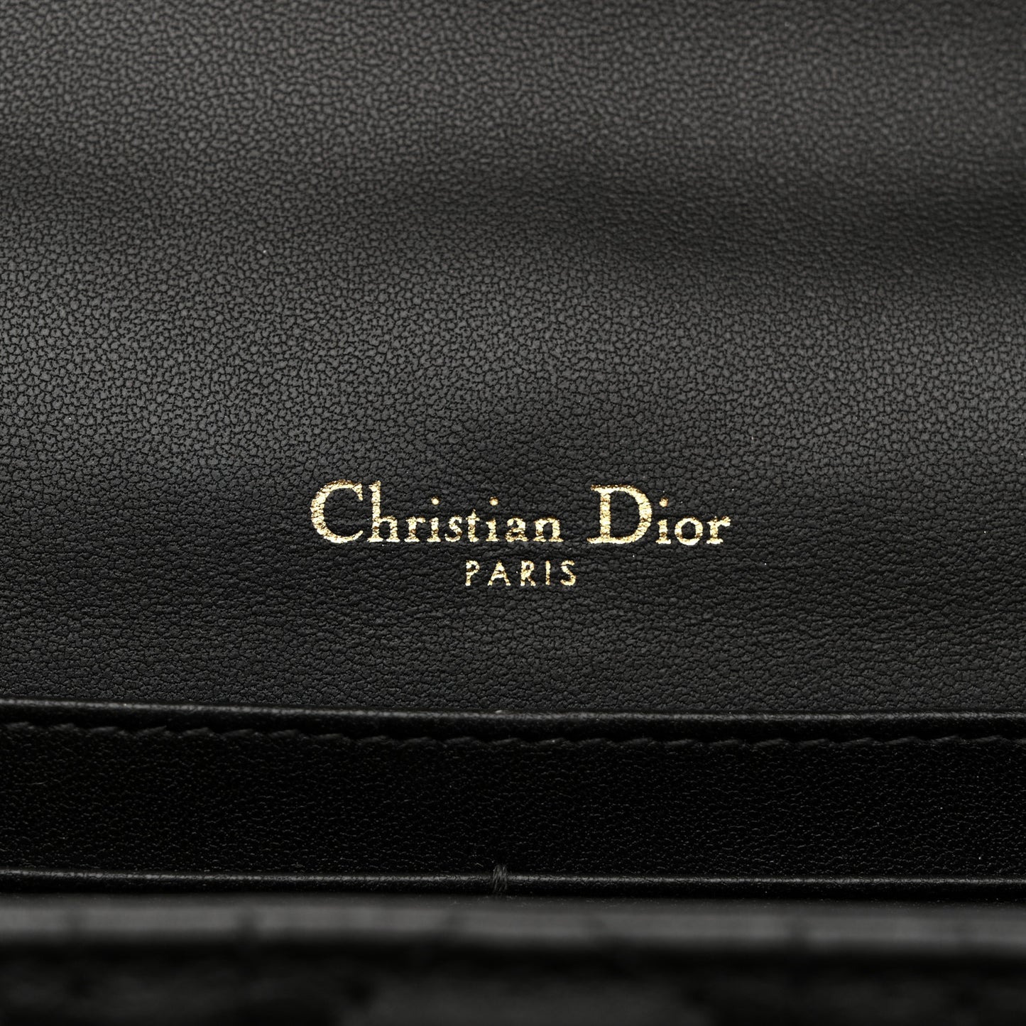 Lambskin Cannage Chain My Dior Daily Chain Pouch Black