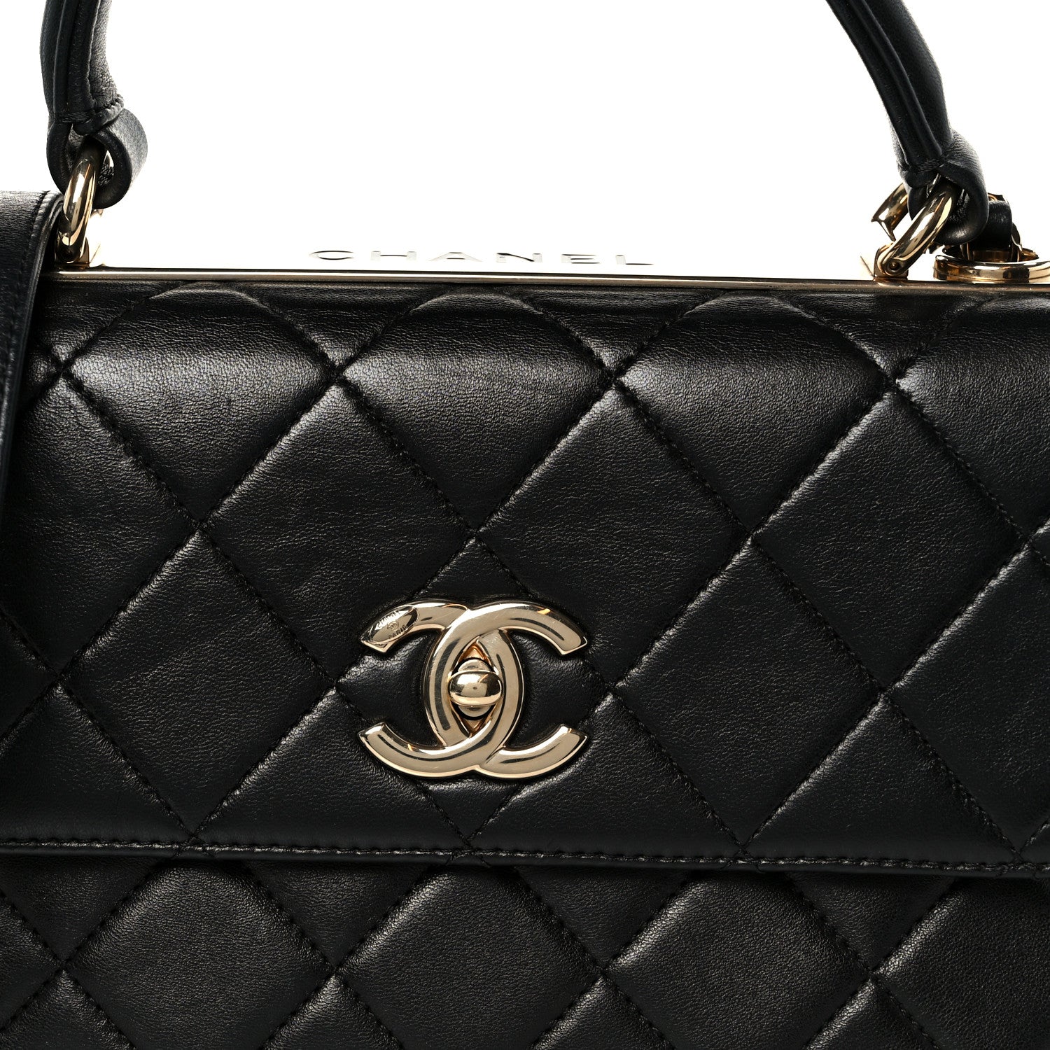 Chanel Lambskin Quilted Small Trendy CC Dual Handle Flap Bag Black