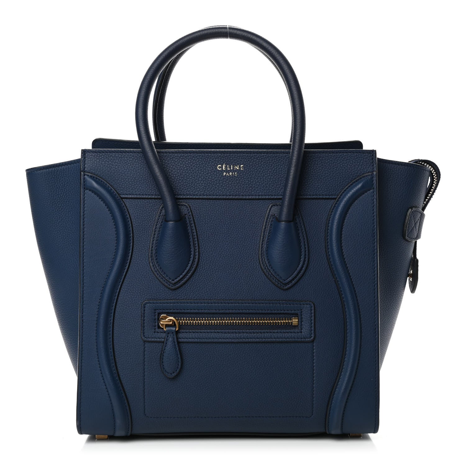 Celine Drummed Calfskin Micro Luggage Marine 1 of 4
