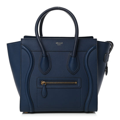 Celine Drummed Calfskin Micro Luggage Marine 1 of 4