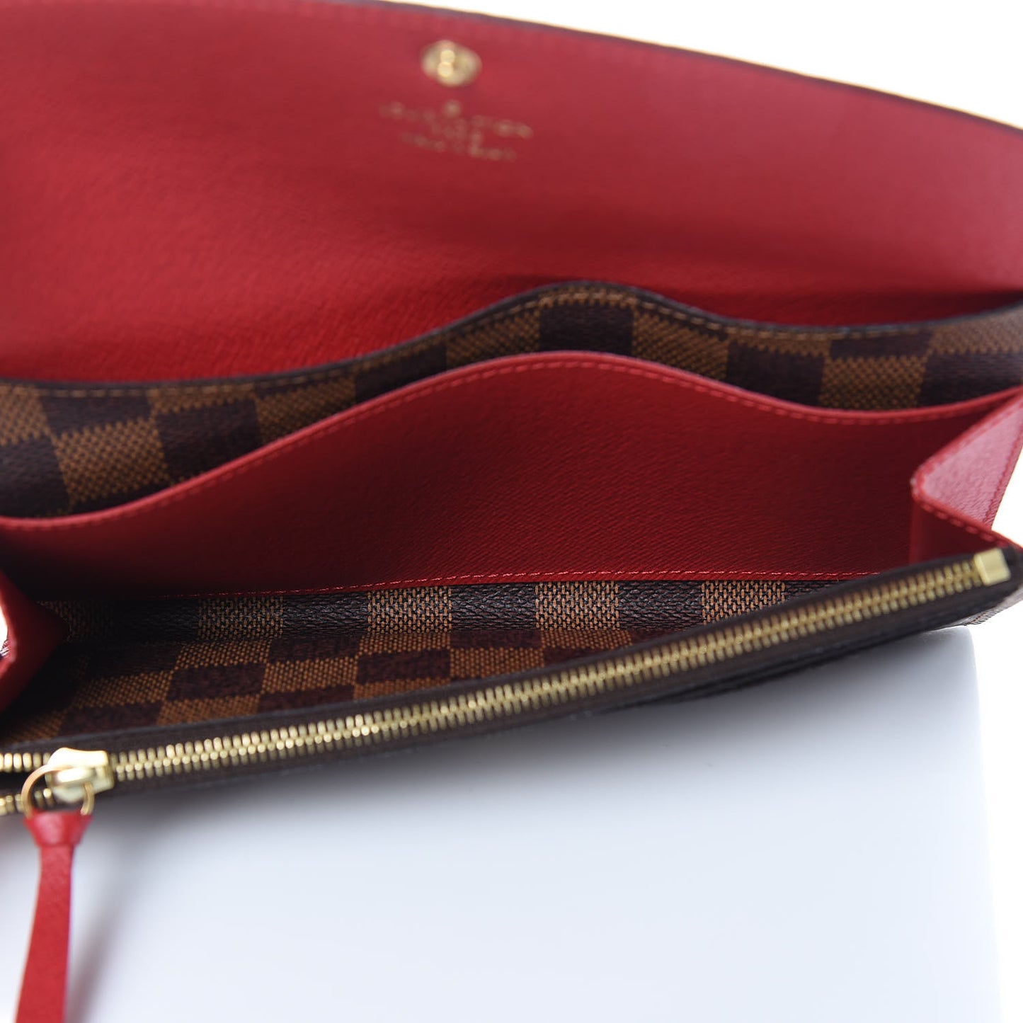Damier Ebene Emilie Wallet Red