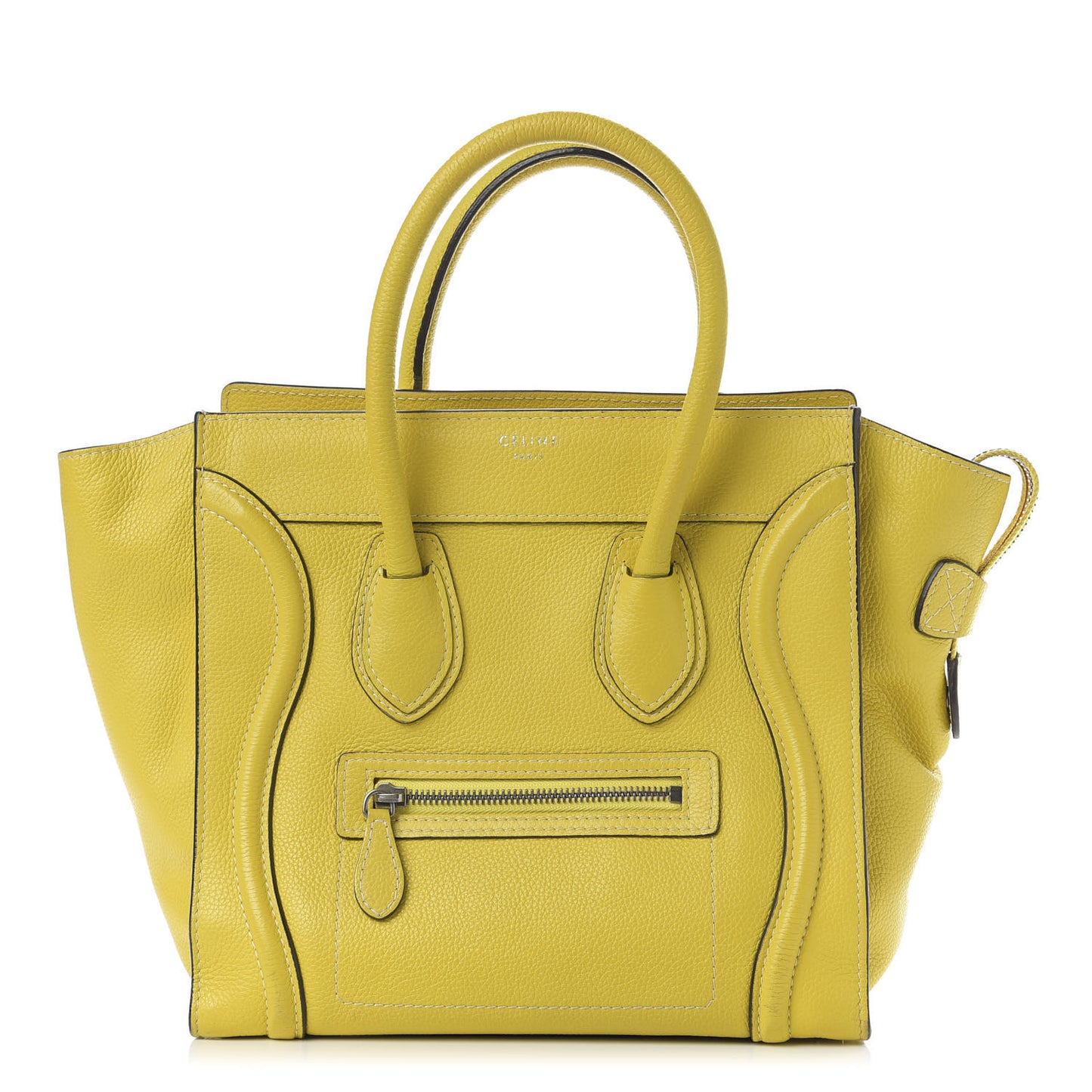 Drummed Calfskin Micro Luggage Citron