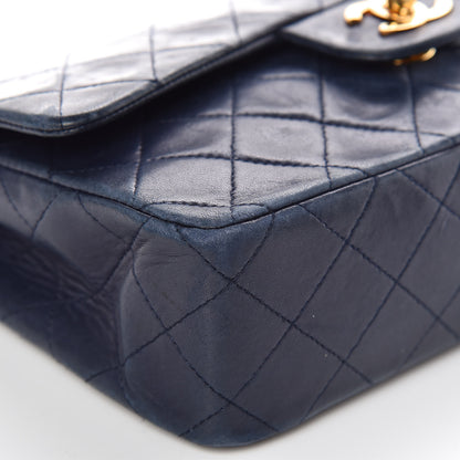 Chanel Lambskin Quilted Small Double Flap Navy 14 of 21