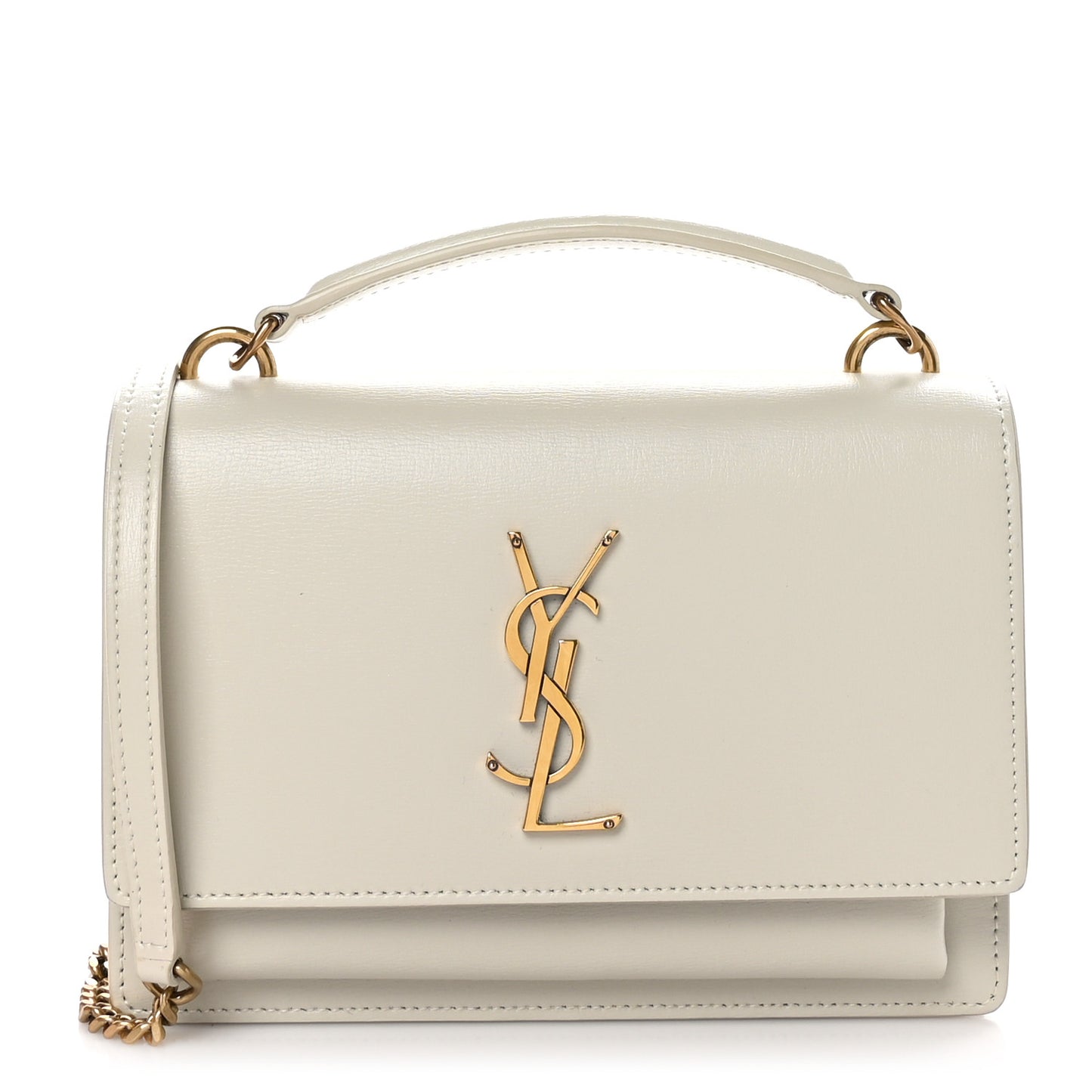 Calfskin Monogram Sunset Chain Wallet Crema Soft