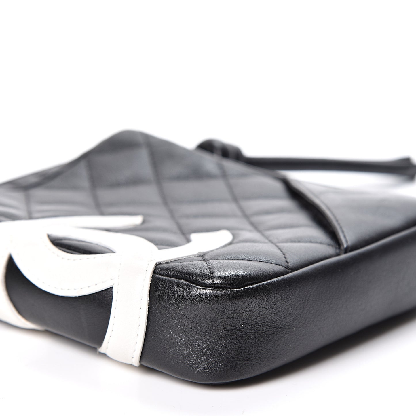 Calfskin Quilted Small Cambon Messenger Black White