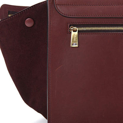 Celine Smooth Calfskin Suede Medium Trapeze Burgundy 14 of 15