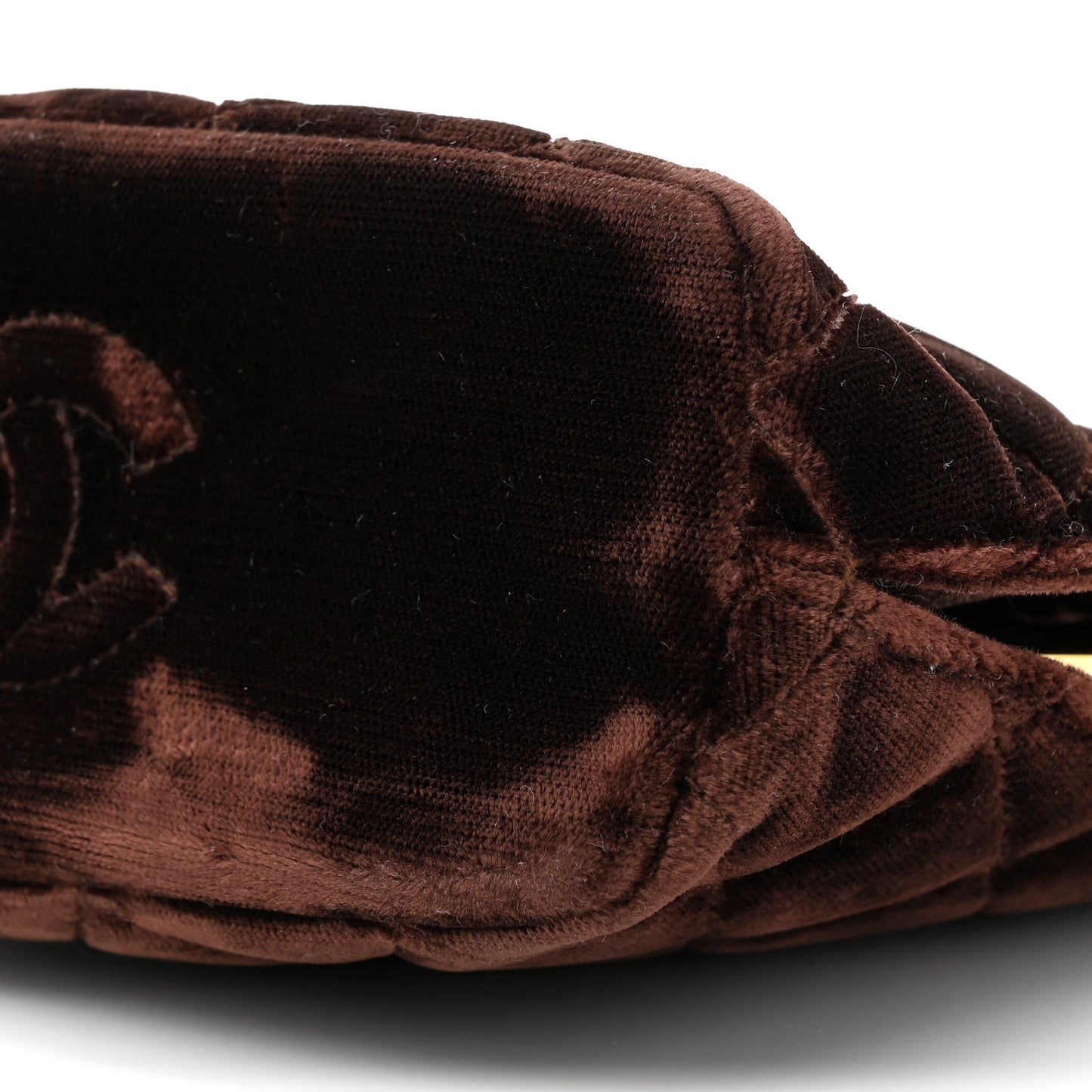 Suede Quilted Kisslock Top Handle Clutch Brown