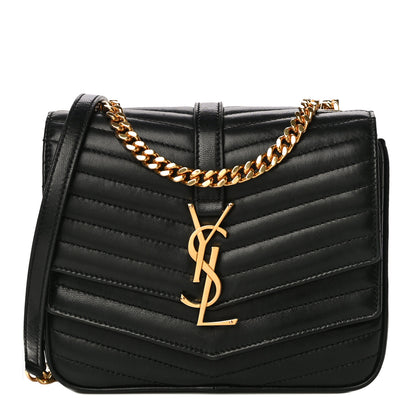 Saint Laurent Lambskin Matelasse Chevron Monogram Small Sulpice Bag Black 1 of 11