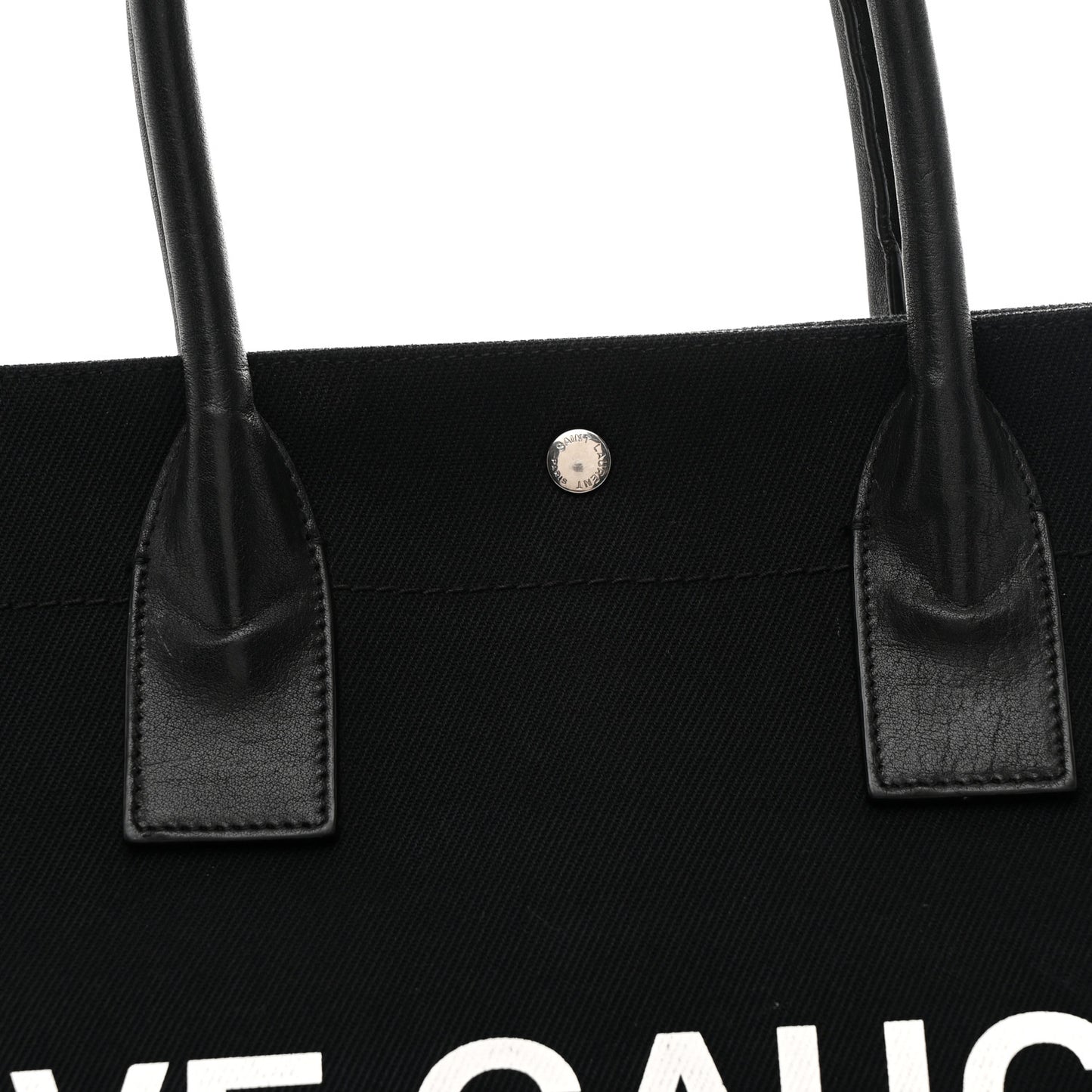 Linen Calfskin Rive Gauche Tote Black