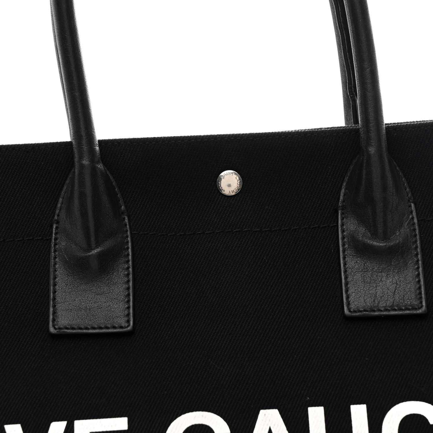 Saint Laurent Linen Calfskin Rive Gauche Tote Black 8 of 12