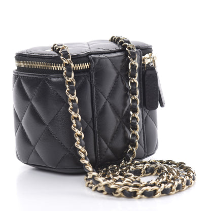 Chanel Lambskin Quilted Mini Vanity Case With Chain Black 3 of 11