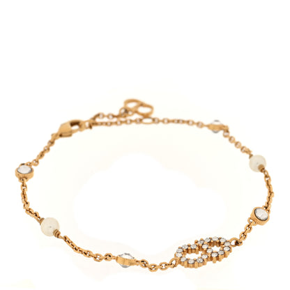 Christian Dior Crystal Pearl Clair D Lune Bracelet  Gold 1 of 4