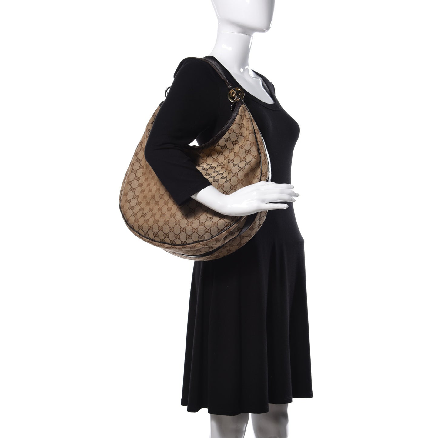Monogram Large GG Twins Hobo Dark Brown