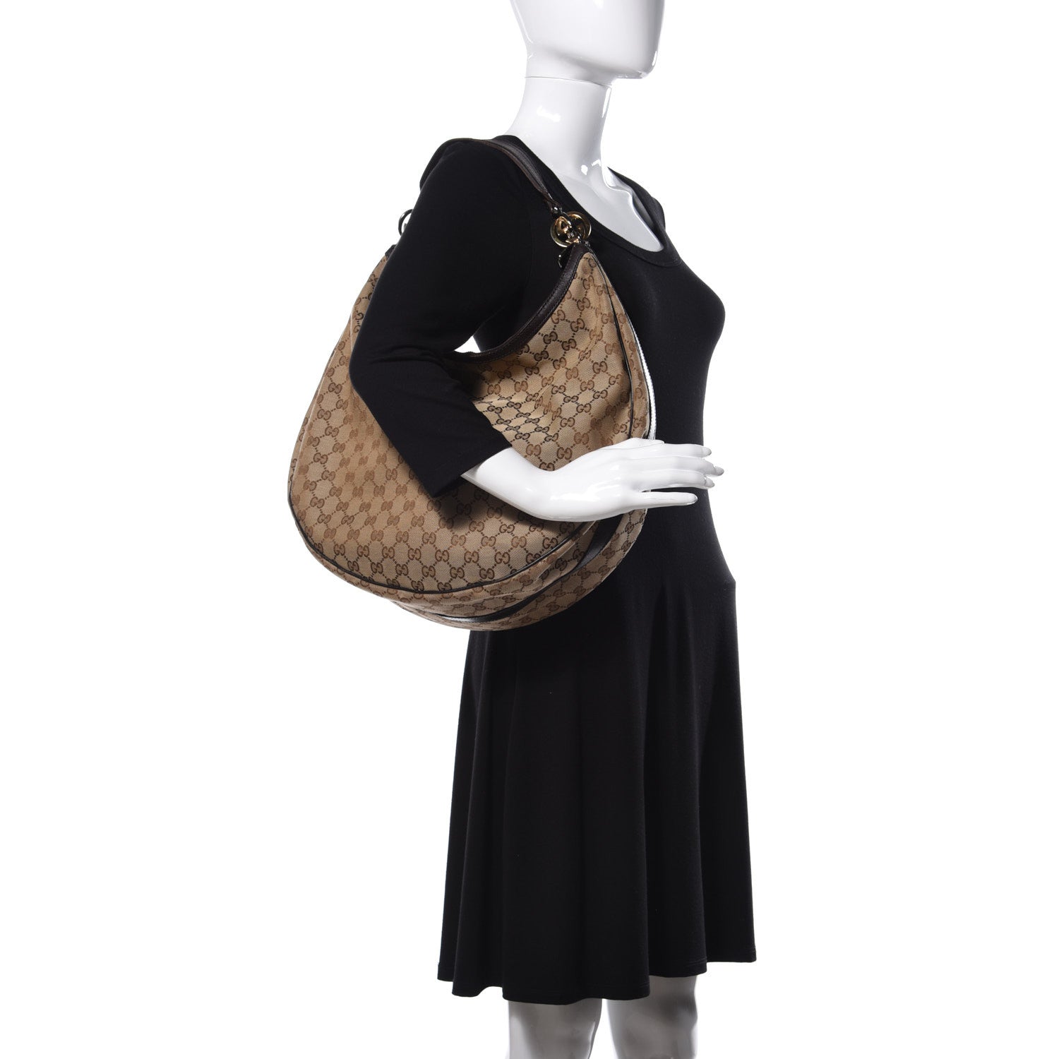 Gucci Monogram Large GG Twins Hobo Dark Brown 2 of 14