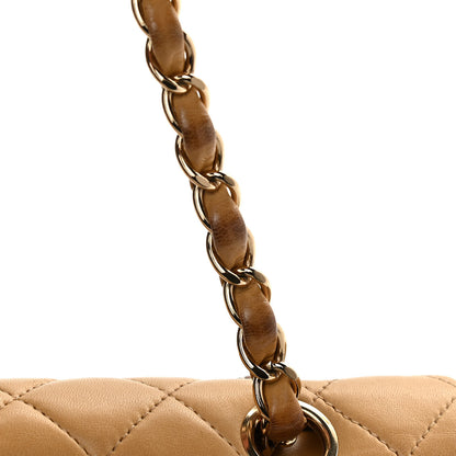 Chanel Lambskin Quilted Medium Double Flap Beige 15 of 15