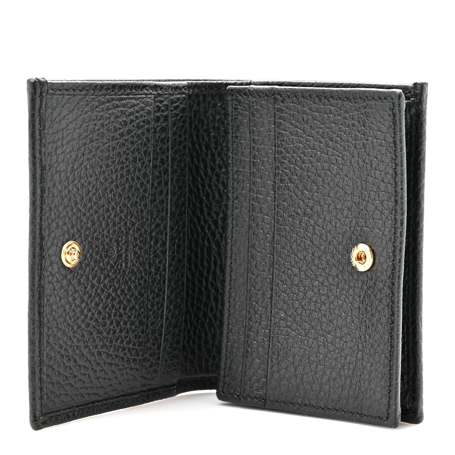 Gucci Pebbled Calfskin GG Marmont Card Case Black 1860844