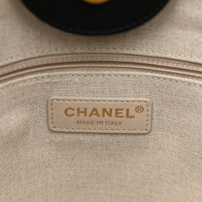 Chanel Calfskin Medium Deauville Tote Black Multicolor 7 of 11