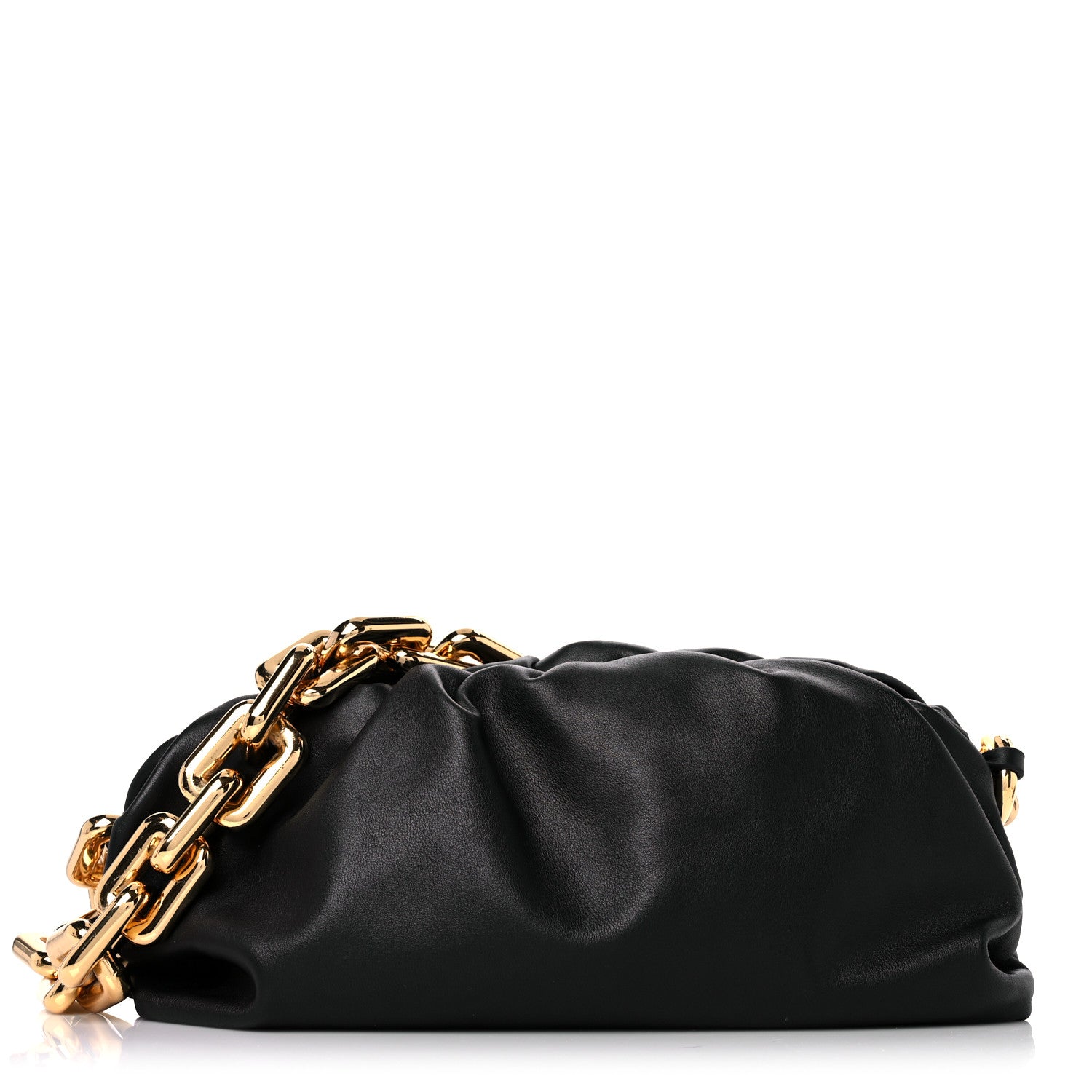 Bottega Veneta Calfskin The Pouch Chain Black 1 of 8