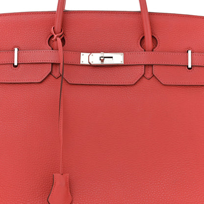 Hermes Taurillon Clemence Birkin 40 Rouge Venetian 8 of 11