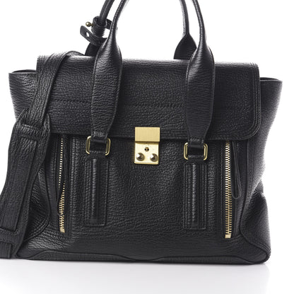 3.1 Phillip Lim 3.1 Textured Calfskin Medium Pashli Satchel Black 8 of 10