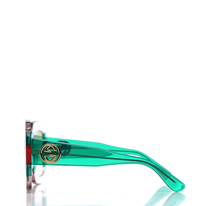 Gucci Square Web Frame GG0178S Sunglasses Green Red 3 of 8