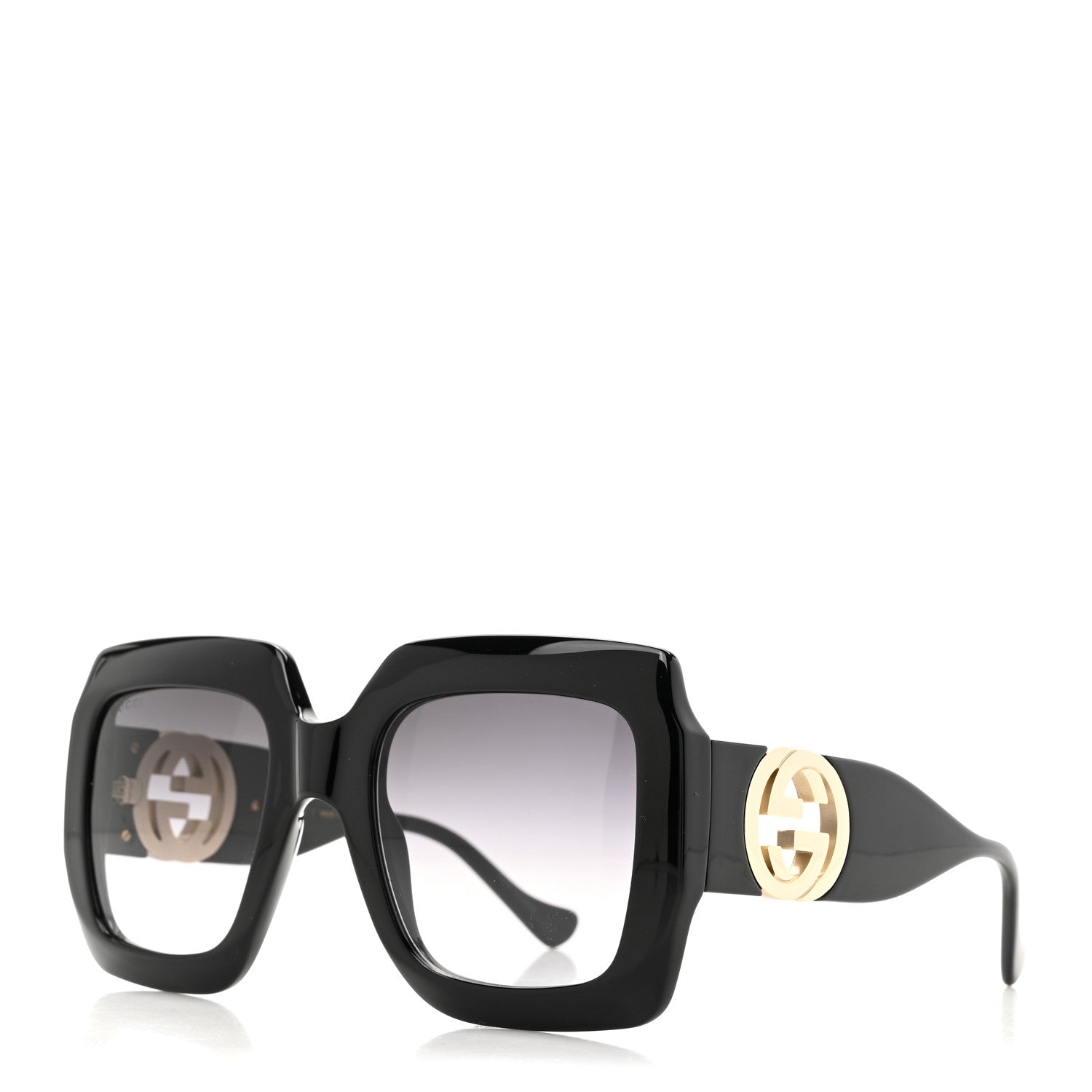 Gucci Acetate Square Frame Chain Sunglasses GG1022S Black 1 of 8