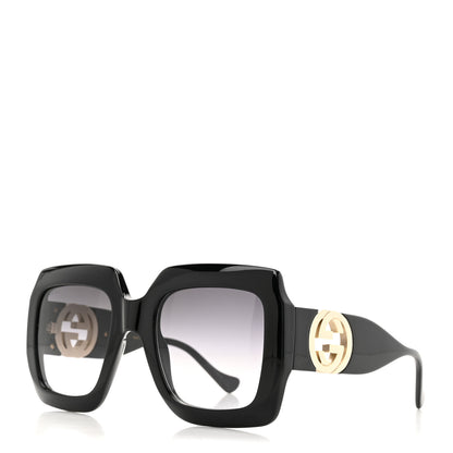 Gucci Acetate Square Frame Chain Sunglasses GG1022S Black 1 of 8