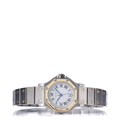 Cartier Stainless Steel 18K Yellow Gold 25mm Santos Octagon Automatic Watch 3 of 7