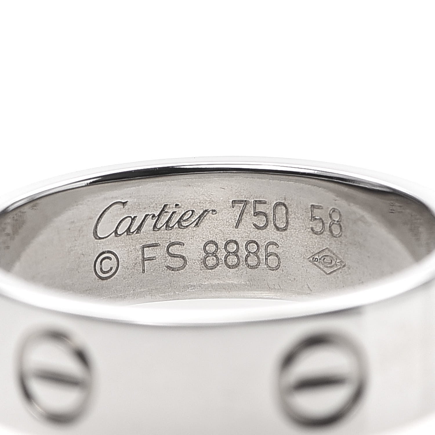 Cartier 18K White Gold 5.5mm LOVE Ring 58 8.25 4 of 4