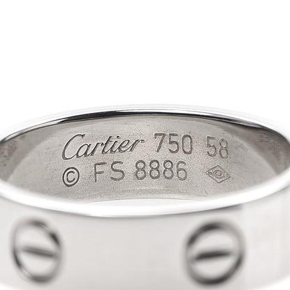 Cartier 18K White Gold 5.5mm LOVE Ring 58 8.25 4 of 4