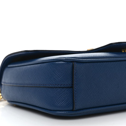 Prada Saffiano Flap Shoulder Bag Bluette 7 of 9