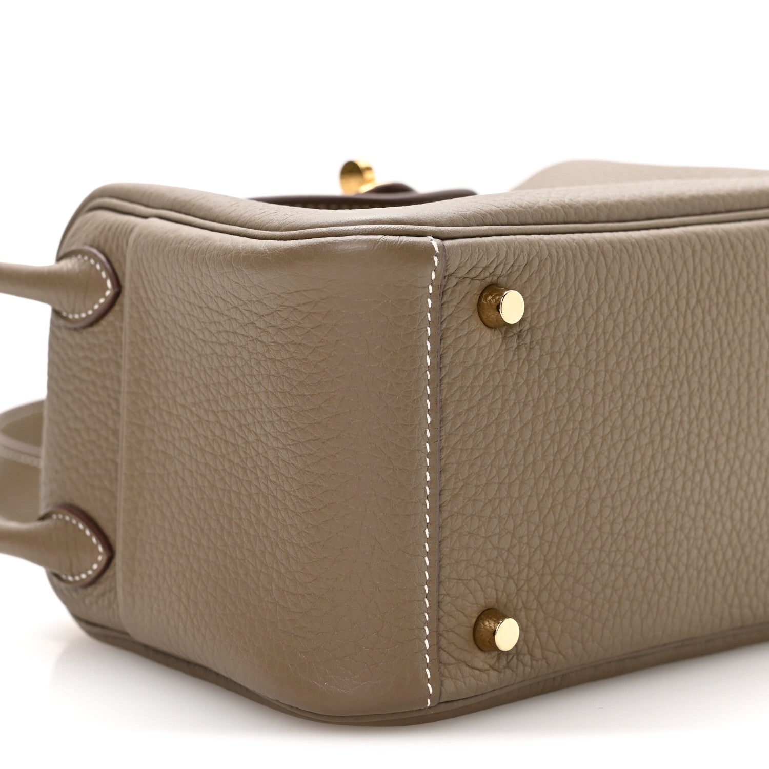 Hermes Taurillon Clemence Mini Lindy 20 Etoupe 9 of 11
