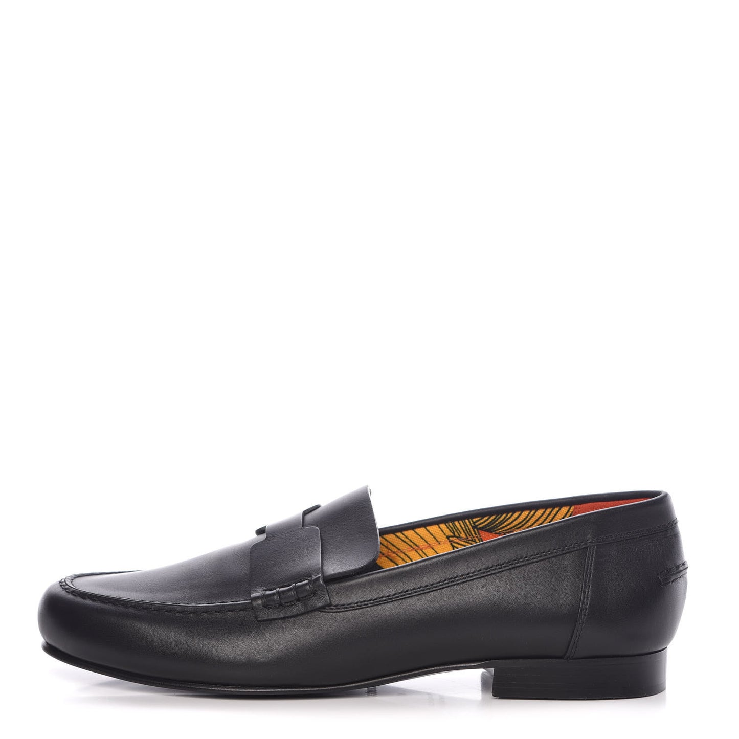 Calfskin Cotton Canvas Lining Womens Kennedy Loafers 41 Black