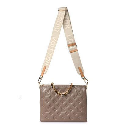 Louis Vuitton Lambskin Embossed Monogram Coussin PM Taupe 1 of 10