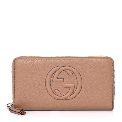 Gucci Pebbled Calfskin Soho Zip Around Wallet Camelia 1 of 10