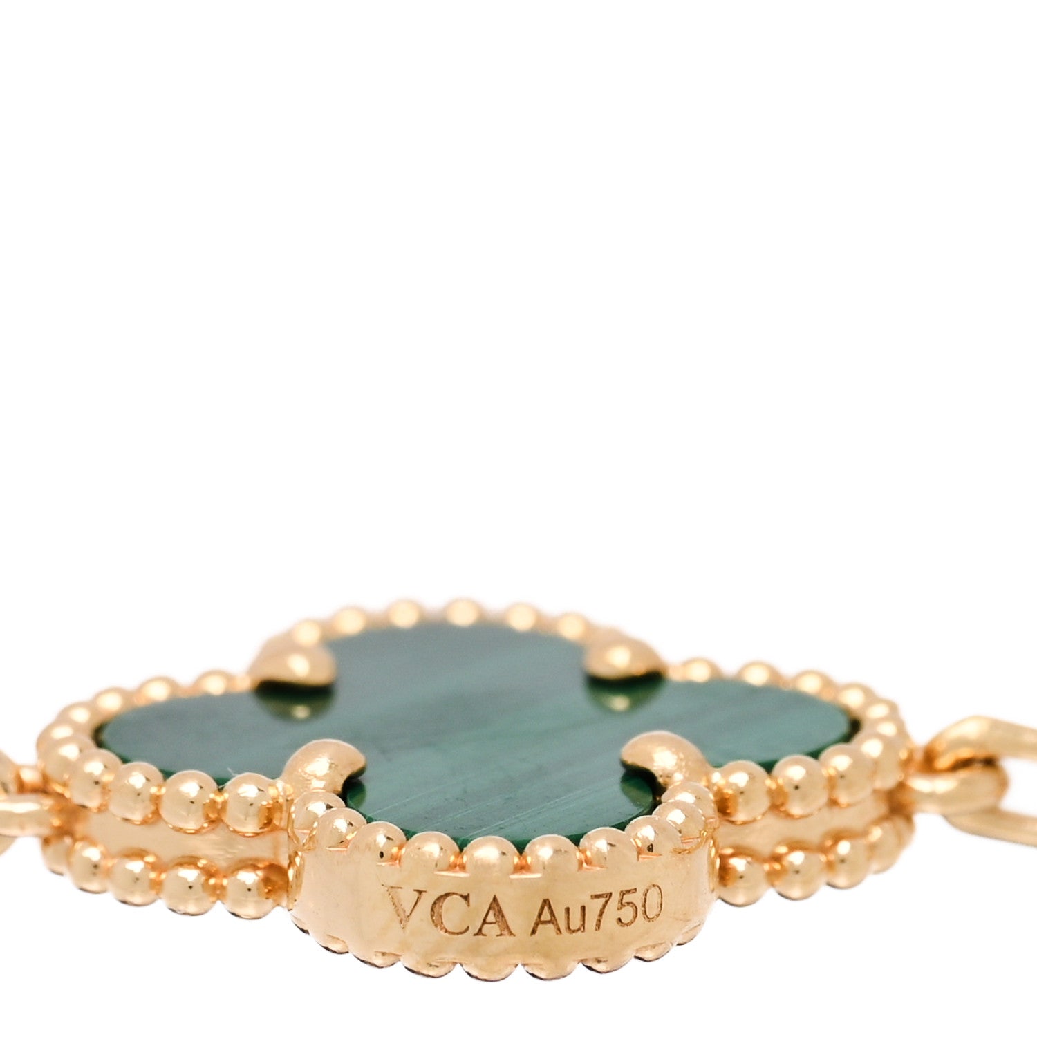 Van Cleef & Arpels 18K Yellow Gold Malachite 5 Motifs Vintage Alhambra Bracelet 3 of 4