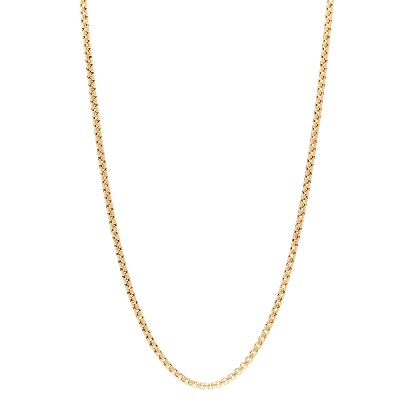 18K Yellow Gold 2.5mm Box Chain Necklace 20"