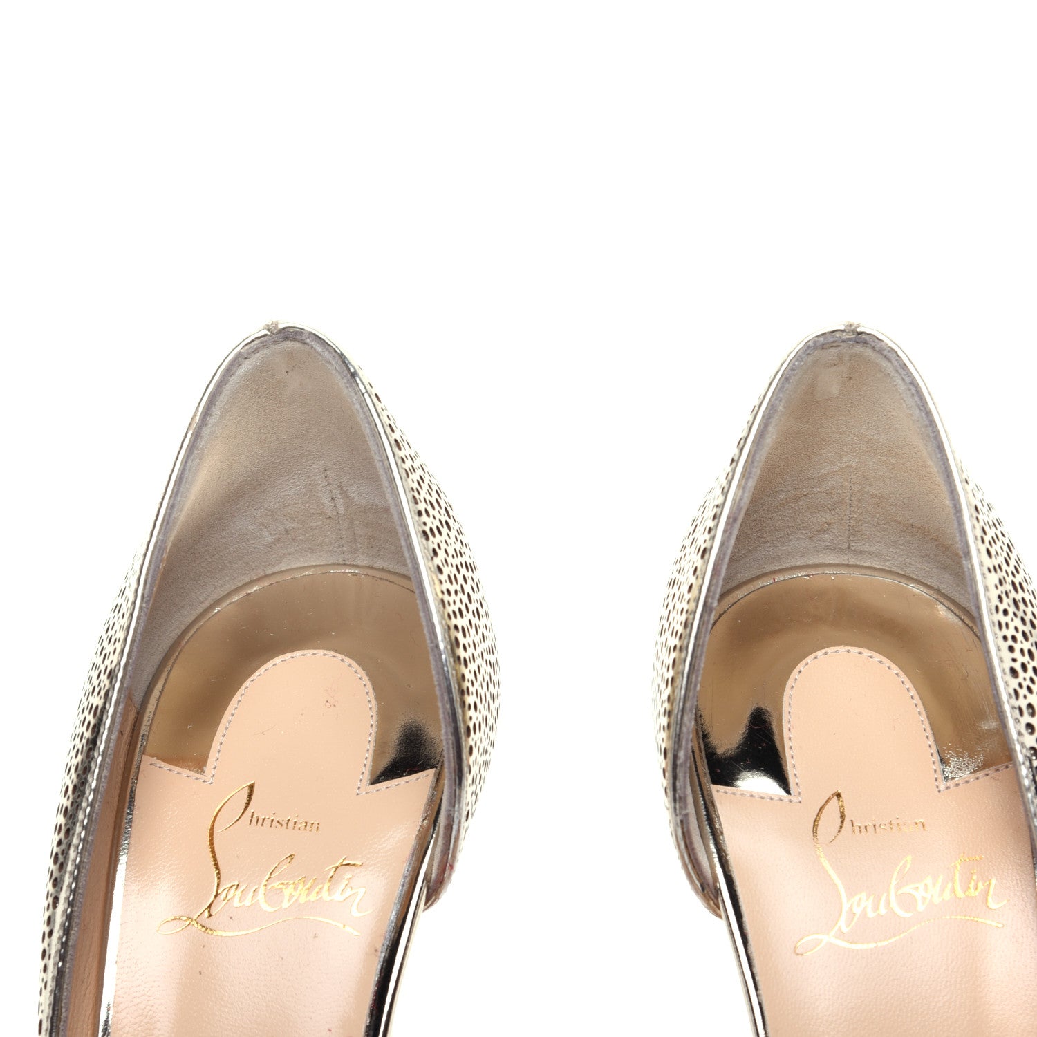 Christian Louboutin Patent Glitter Galupump 100 Pumps 38.5 Light Gold Ivory 8 of 12