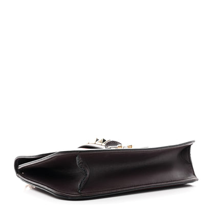 Valentino Garavani Vitello Tri-Color Medium Glam Lock Rockstud Flap Rubin Water Rose Marine 4 of 9