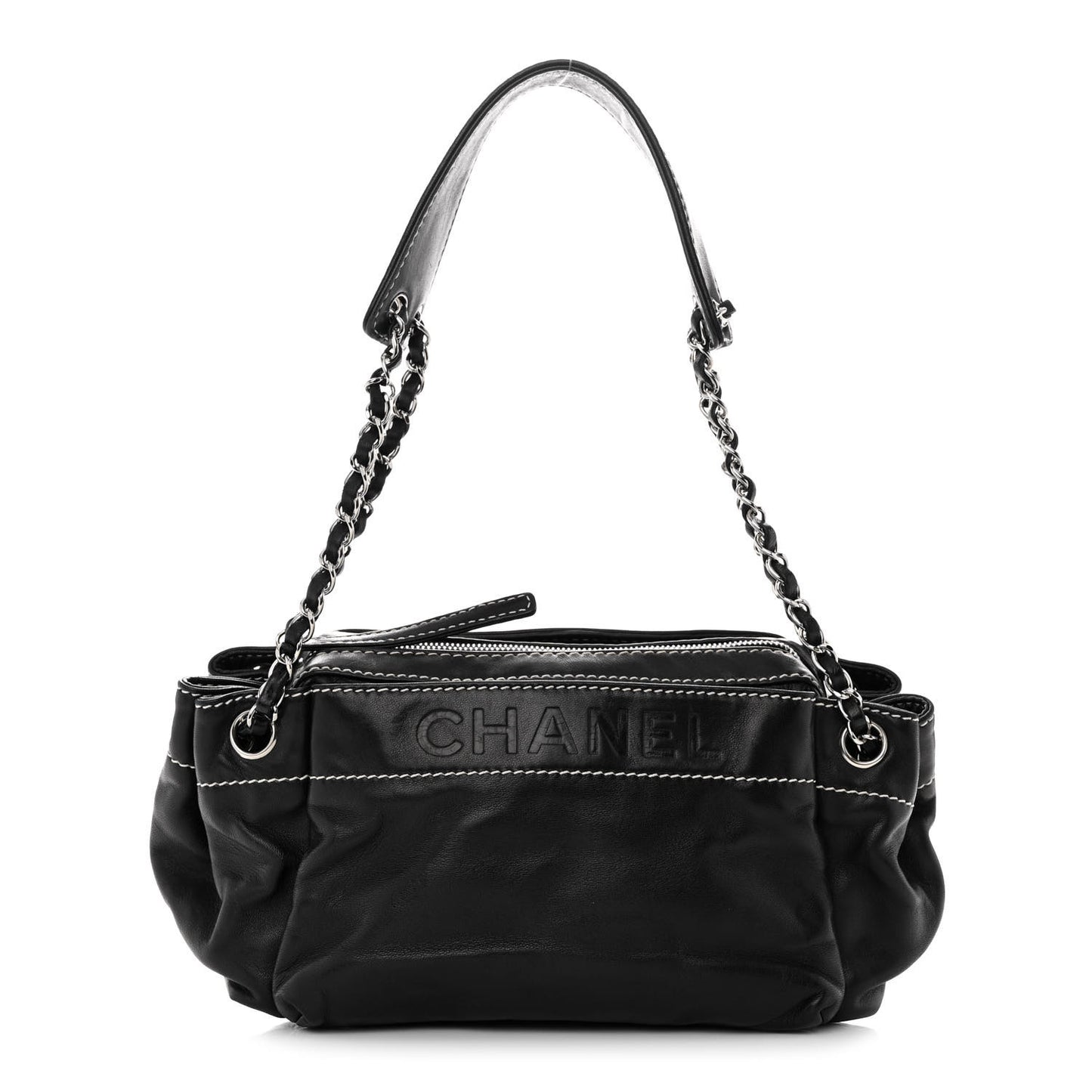 Lambskin Lax Accordion Hobo Black