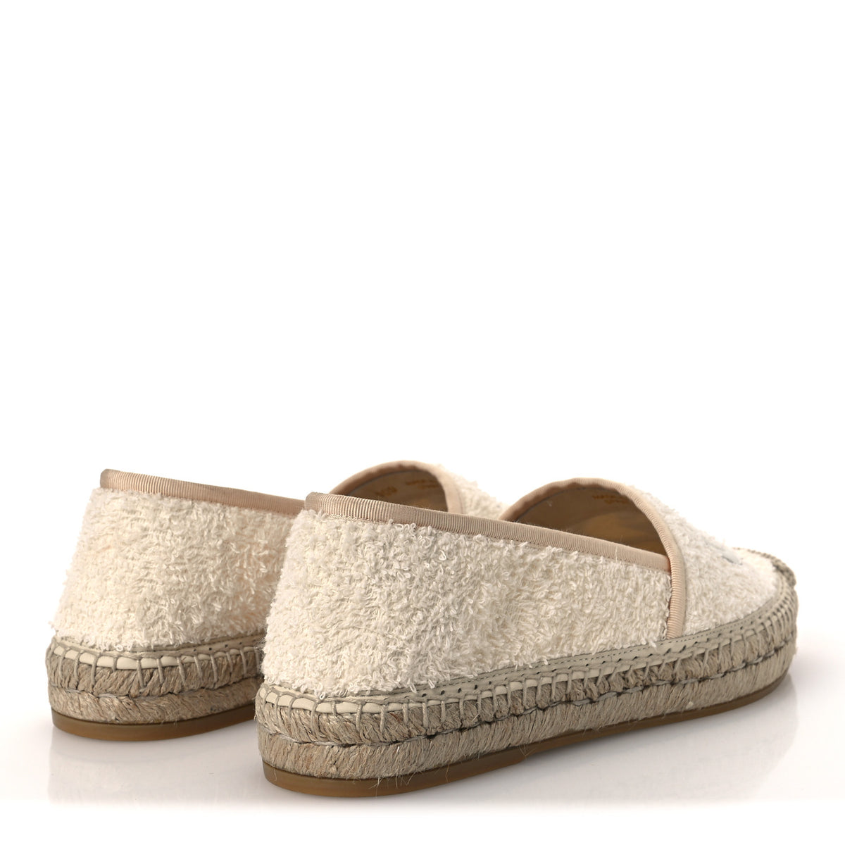 Gucci Terry Cloth Interlocking G Espadrilles 38.5 Ivory Dusty White Beige 5 of 11