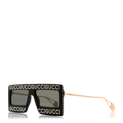 Gucci Acetate Crystal Mask-Frame Sunglasses GG0431S Black 1 of 8