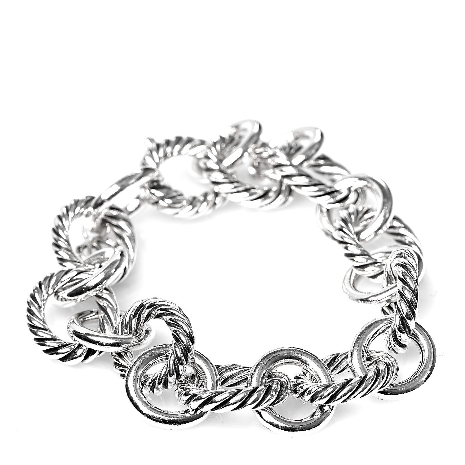 David Yurman Sterling Silver 12mm Large Oval Link Bracelet 1 of 5